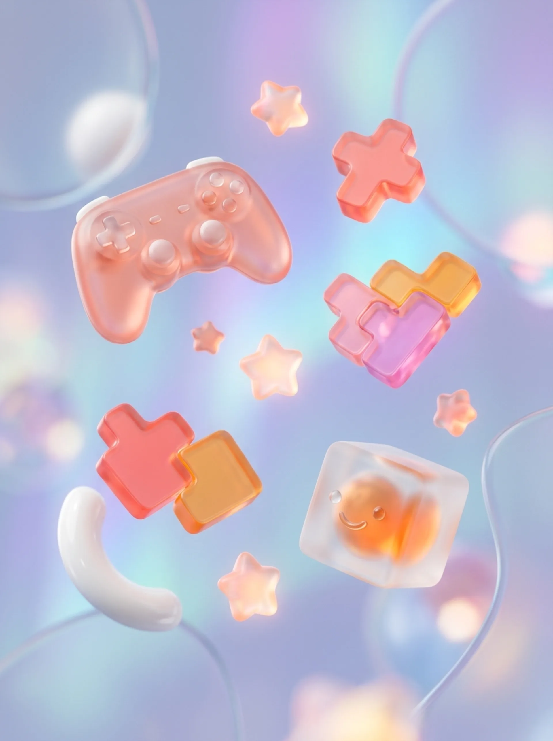 Tay cầm chơi game và mảnh ghép đầy màu sắc